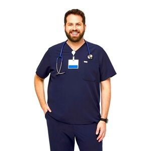 Figs Technical Collection navy blue Scrub Top size‎ M